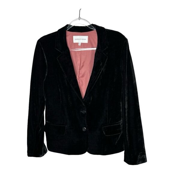 Cupcakes and Cashmere Black Velvet Blazer Womens Size 4 Career Lined - Picture 1 of 8